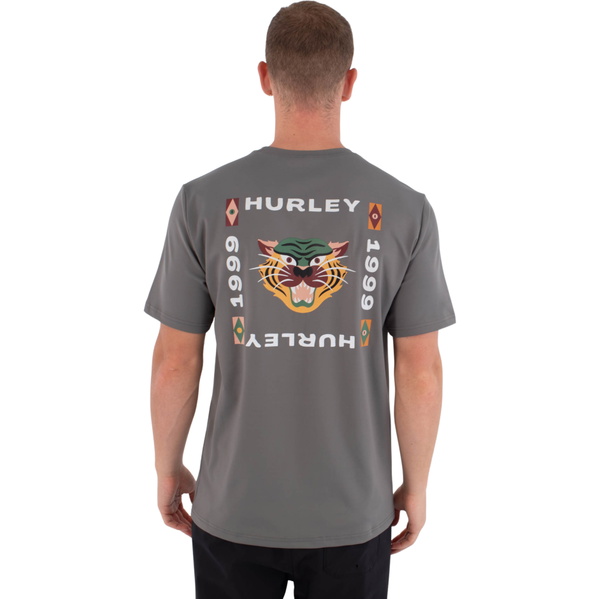 2026 Hurley Mens Regular Bolud Short Sleeve Rash Vest MLEU00005 - Dark Stone Grey